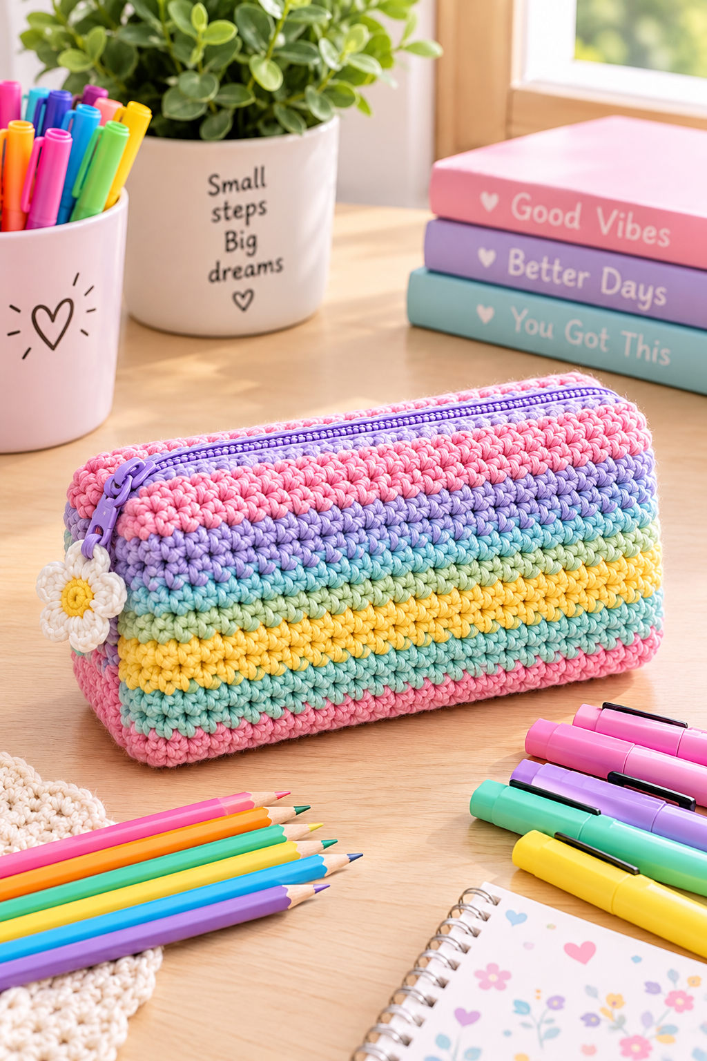 crochet pencil case for school